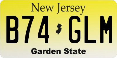 NJ license plate B74GLM
