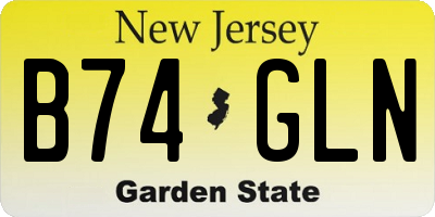 NJ license plate B74GLN
