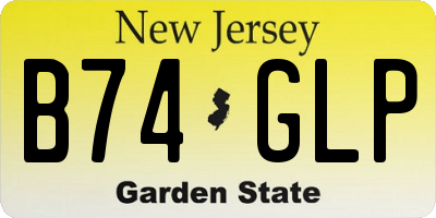 NJ license plate B74GLP
