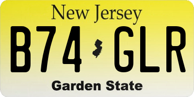 NJ license plate B74GLR