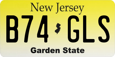 NJ license plate B74GLS