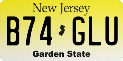 NJ license plate B74GLU