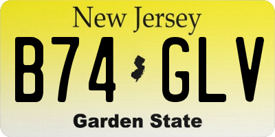 NJ license plate B74GLV