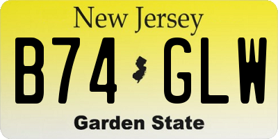 NJ license plate B74GLW