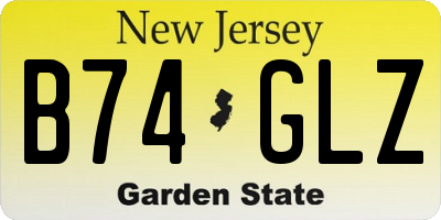 NJ license plate B74GLZ