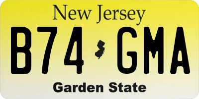 NJ license plate B74GMA
