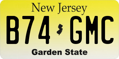 NJ license plate B74GMC