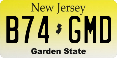 NJ license plate B74GMD