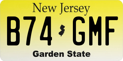 NJ license plate B74GMF