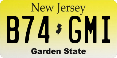 NJ license plate B74GMI