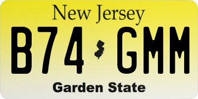 NJ license plate B74GMM