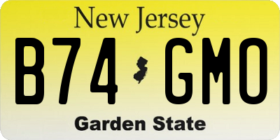 NJ license plate B74GMO
