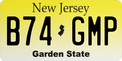 NJ license plate B74GMP