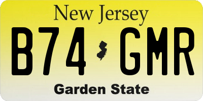 NJ license plate B74GMR