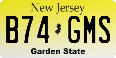 NJ license plate B74GMS