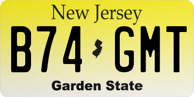 NJ license plate B74GMT