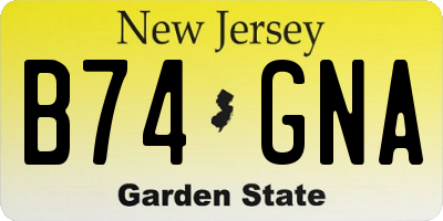 NJ license plate B74GNA