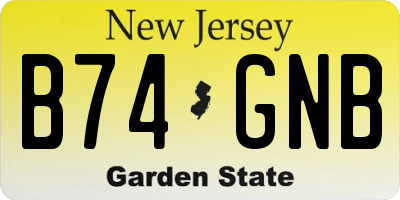 NJ license plate B74GNB