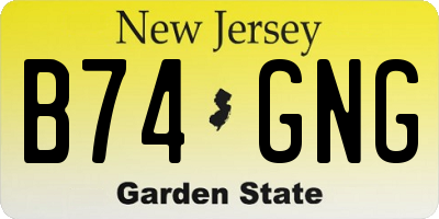 NJ license plate B74GNG