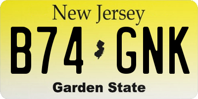 NJ license plate B74GNK