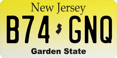 NJ license plate B74GNQ