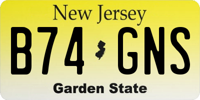 NJ license plate B74GNS