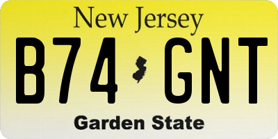 NJ license plate B74GNT