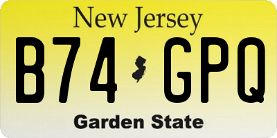 NJ license plate B74GPQ