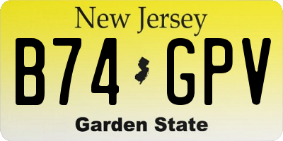 NJ license plate B74GPV