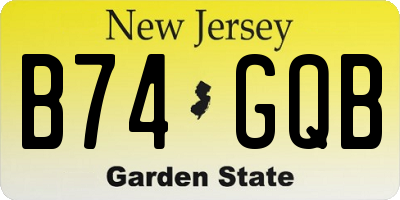NJ license plate B74GQB