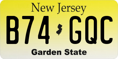 NJ license plate B74GQC