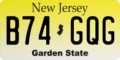 NJ license plate B74GQG