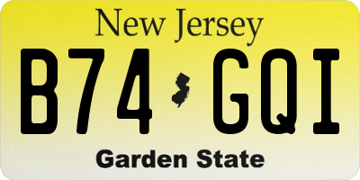 NJ license plate B74GQI