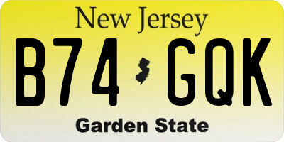 NJ license plate B74GQK