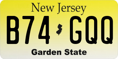 NJ license plate B74GQQ