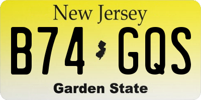 NJ license plate B74GQS