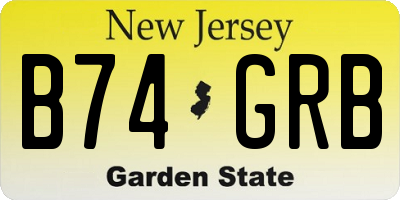 NJ license plate B74GRB