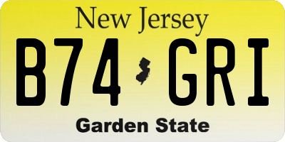 NJ license plate B74GRI
