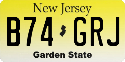 NJ license plate B74GRJ