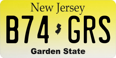 NJ license plate B74GRS