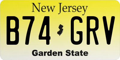 NJ license plate B74GRV