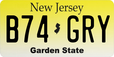 NJ license plate B74GRY