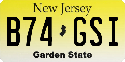 NJ license plate B74GSI