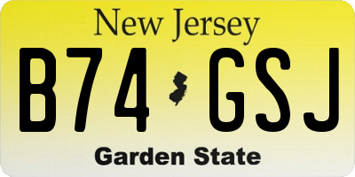 NJ license plate B74GSJ