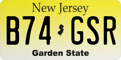 NJ license plate B74GSR