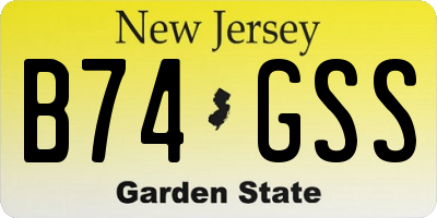 NJ license plate B74GSS