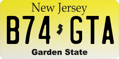 NJ license plate B74GTA