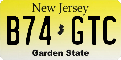 NJ license plate B74GTC