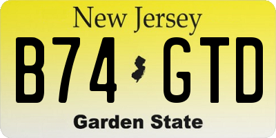 NJ license plate B74GTD
