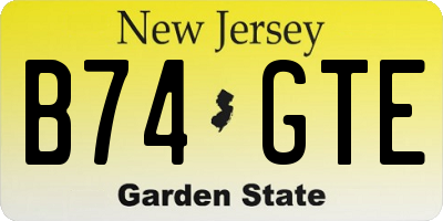 NJ license plate B74GTE
